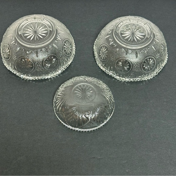 Glass Candy Dishes Bowls Set Of 3 - Picture 7 of 13